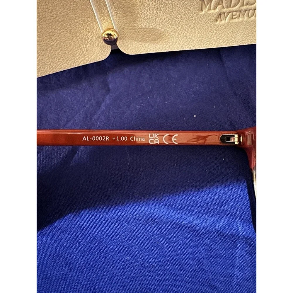 Madison Avenue Square Tortoise Shell +1.0 Reading Glasses New In Box